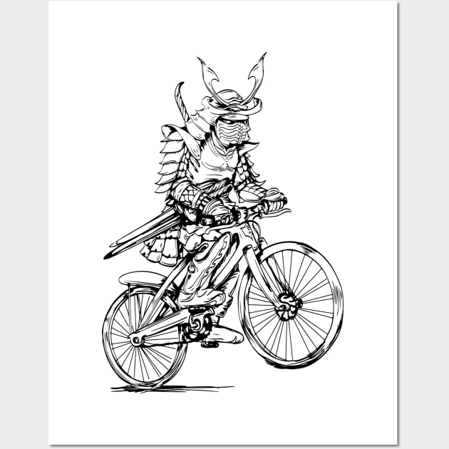 SEEMBO Samurai Cycling Bicycle Riding Bicycling Biking Bike Wall Art by SEEMBO